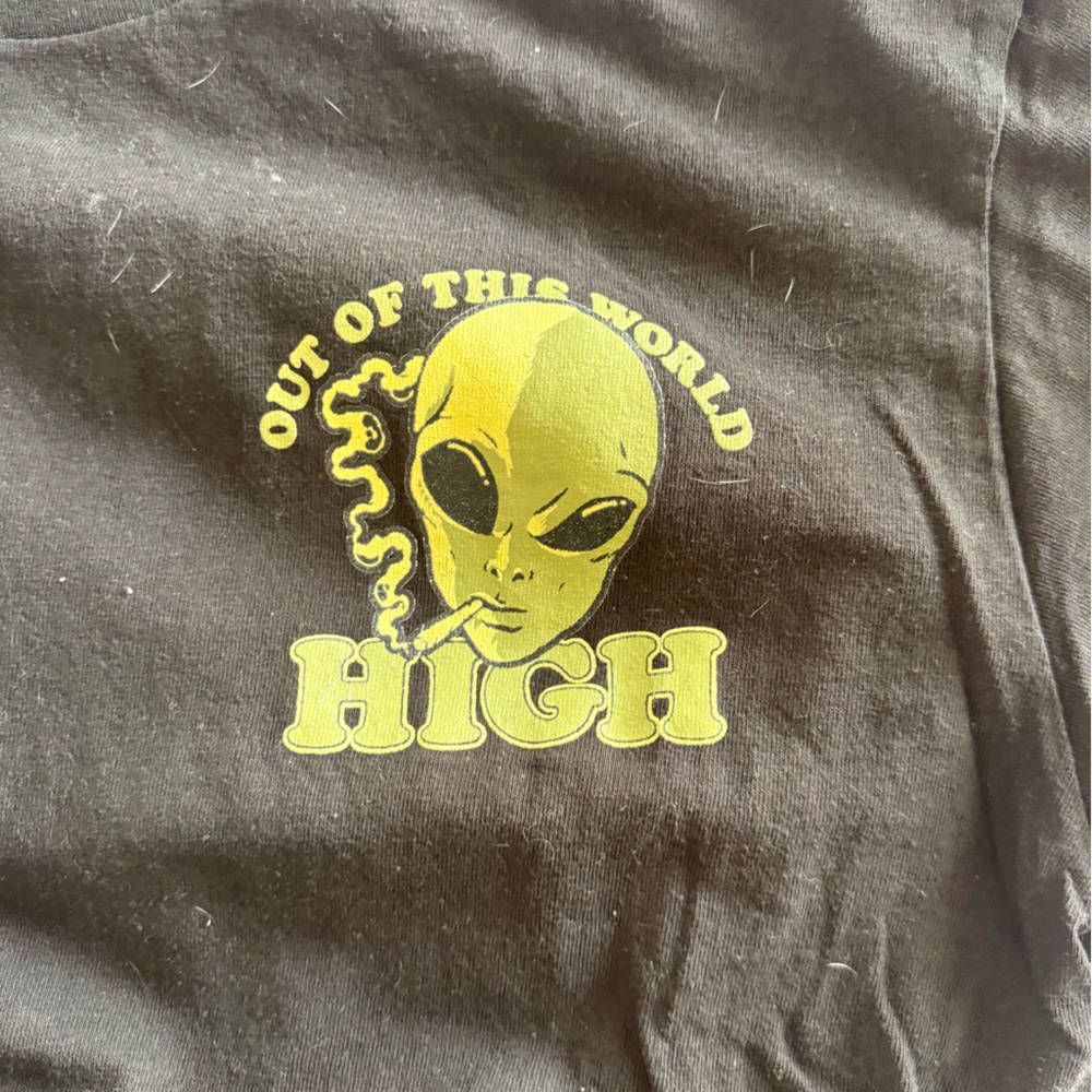 Black T-Shirt with Alien Graphic
